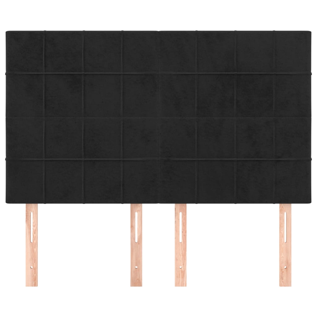Κεφαλάρι Μαύρο Βελούδινο 144x5x118/128 εκ. - PAKOBAZAAR