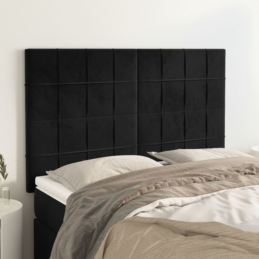 Κεφαλάρι Μαύρο Βελούδινο 144x5x118/128 εκ. - PAKOBAZAAR