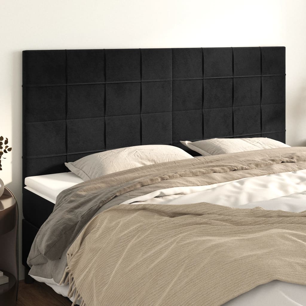 Κεφαλάρι Μαύρο Βελούδινο 160x5x118/128 εκ. - PAKOBAZAAR