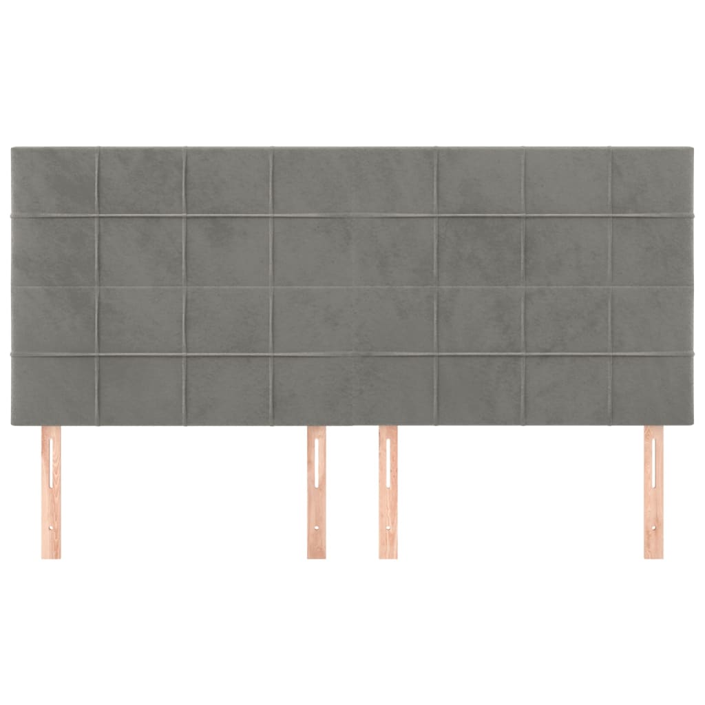 Κεφαλάρι Ανοιχτό Γκρι 180x5x118/128 εκ. Βελούδο - PAKOBAZAAR