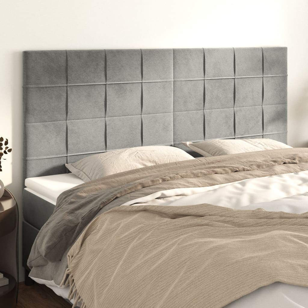 Κεφαλάρι Ανοιχτό Γκρι 180x5x118/128 εκ. Βελούδο - PAKOBAZAAR