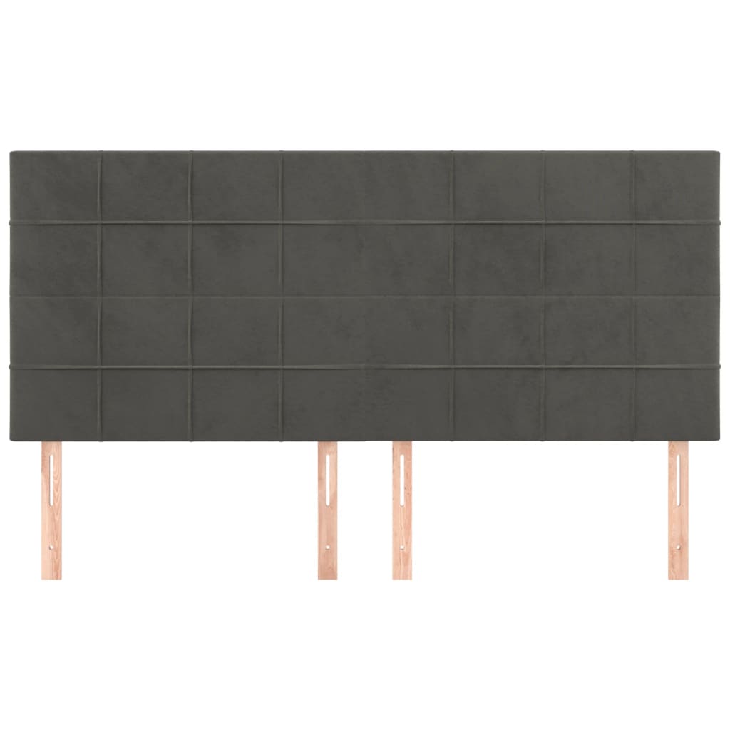 Κεφαλάρι Σκούρο Γκρι Βελούδινο 180x5x118/128 εκ. - PAKOBAZAAR