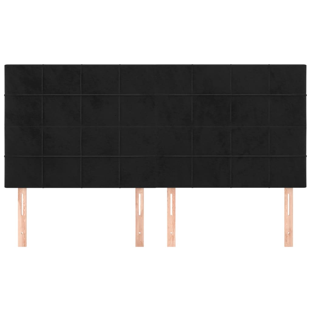 Κεφαλάρι Μαύρο Βελούδινο 180x5x118/128 εκ. - PAKOBAZAAR