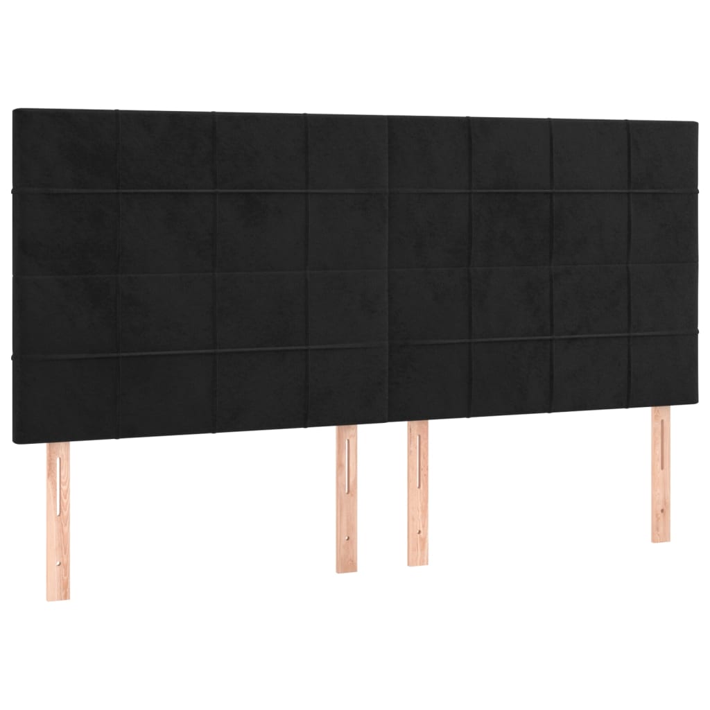 Κεφαλάρι Μαύρο Βελούδινο 200x5x118/128 εκ. - PAKOBAZAAR