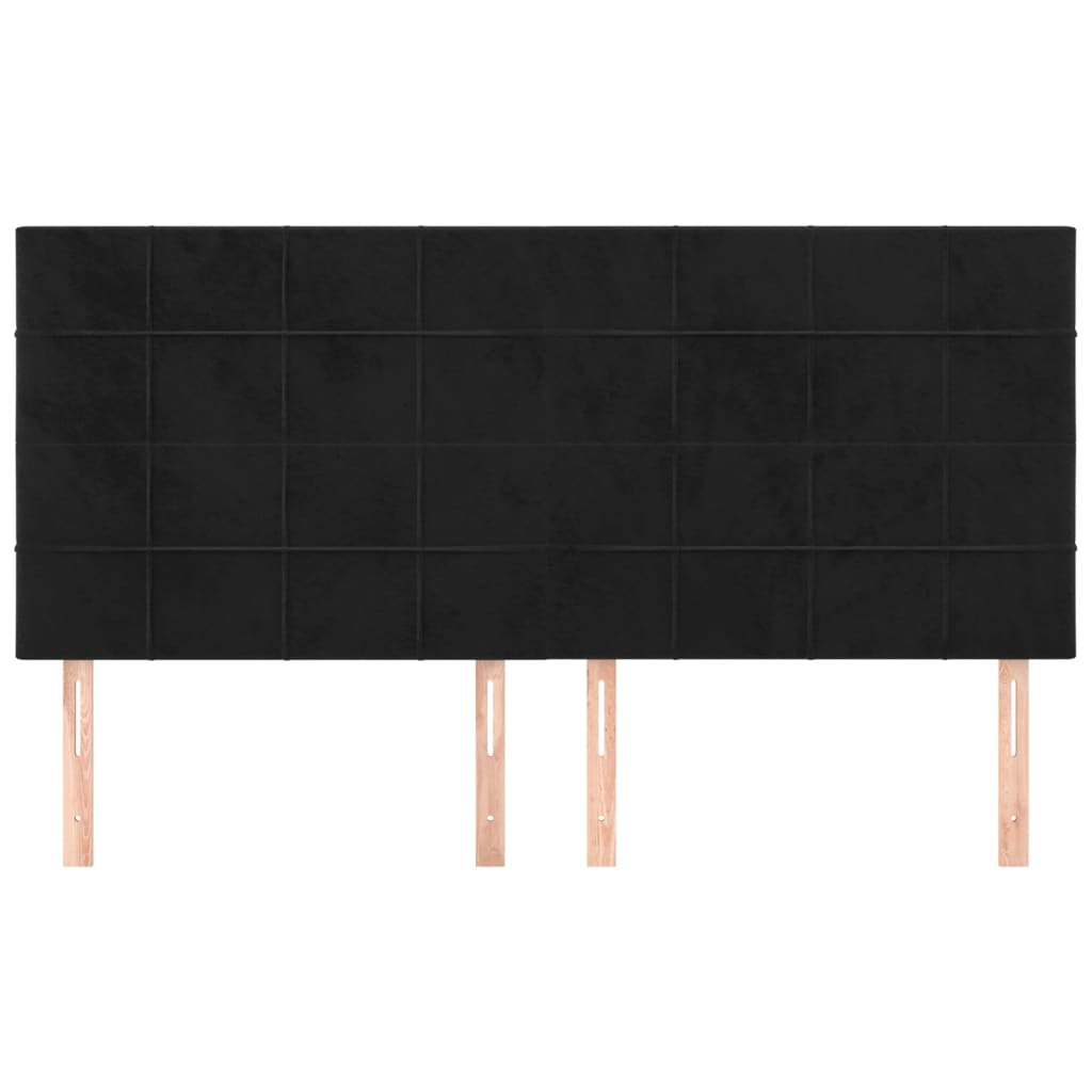 Κεφαλάρι Μαύρο Βελούδινο 200x5x118/128 εκ. - PAKOBAZAAR