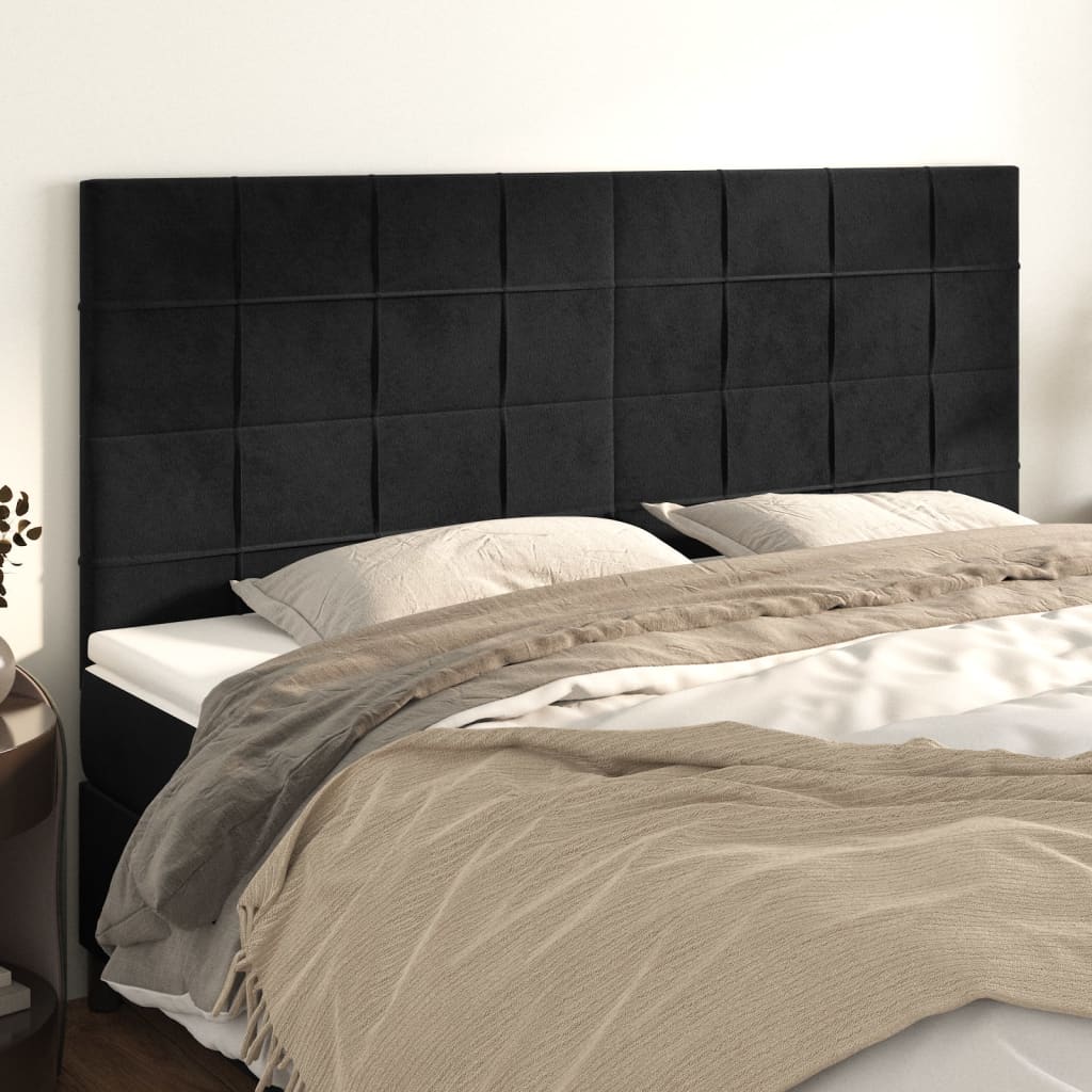 Κεφαλάρι Μαύρο Βελούδινο 200x5x118/128 εκ. - PAKOBAZAAR