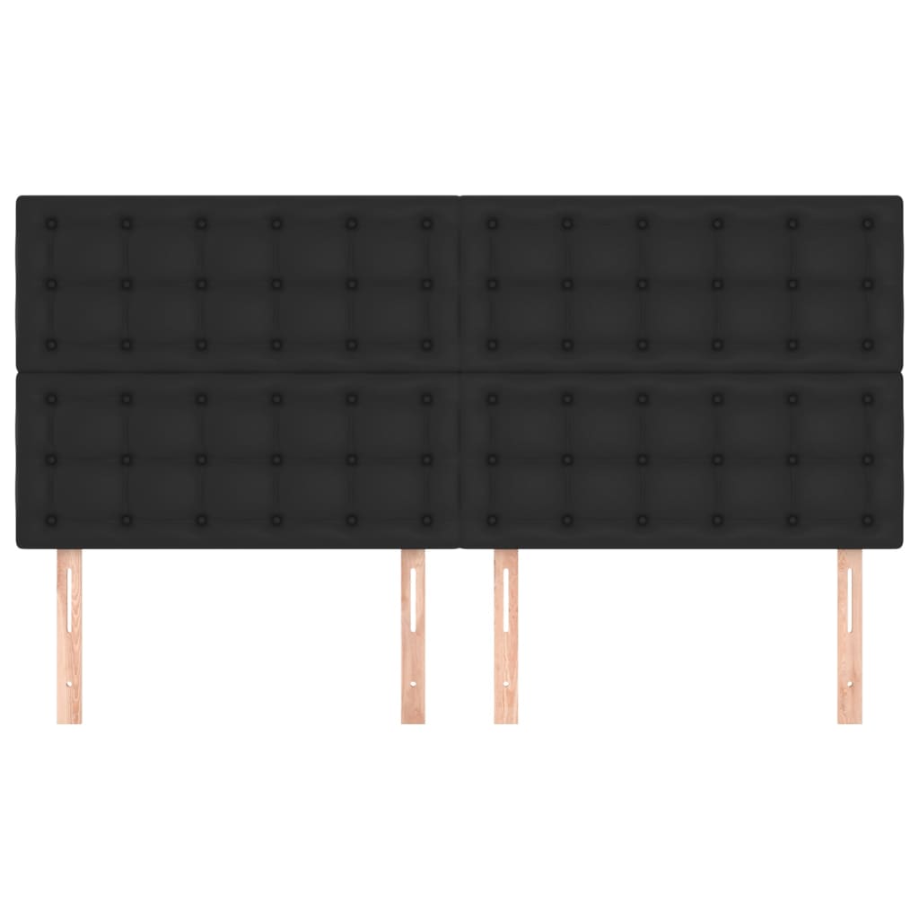 Κεφαλάρι Μαύρο 160x5x118/128 εκ. από Συνθετικό Δέρμα - PAKOBAZAAR