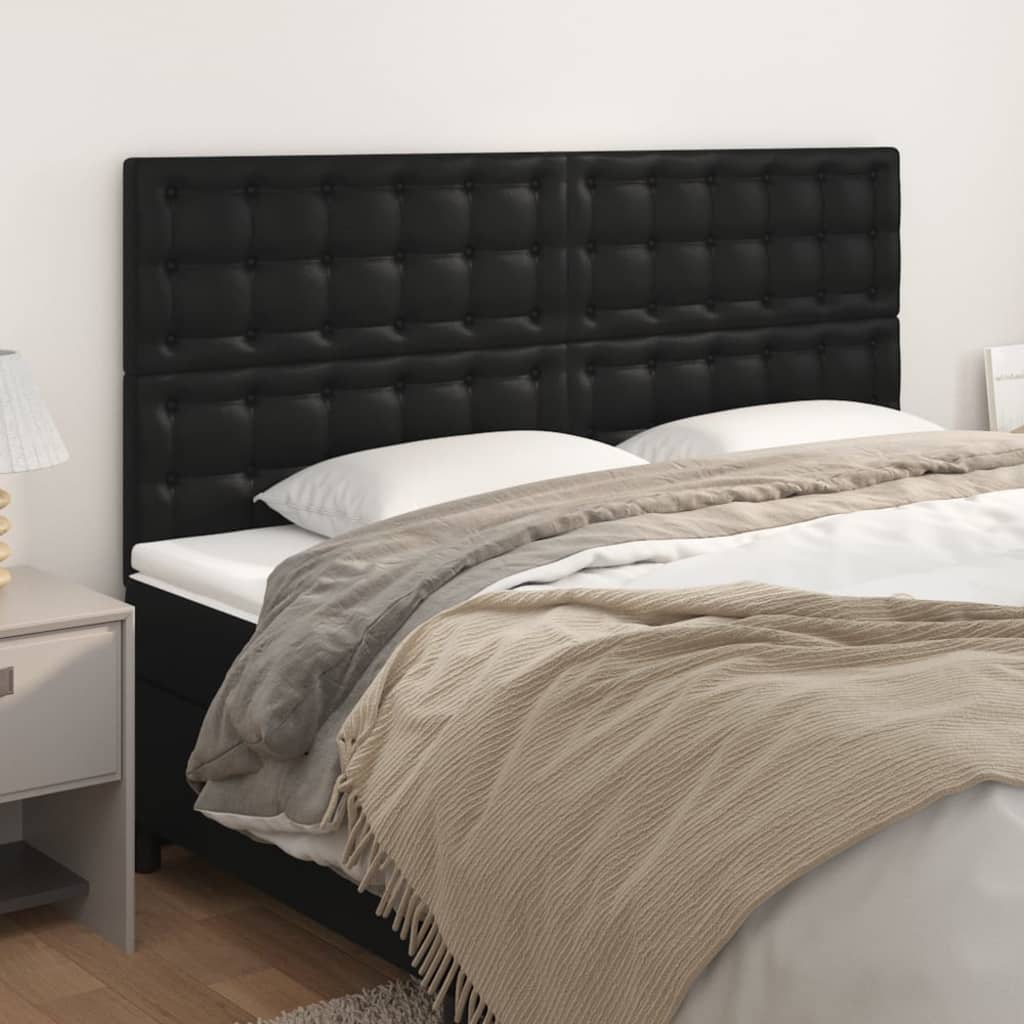 Κεφαλάρι Μαύρο 160x5x118/128 εκ. από Συνθετικό Δέρμα - PAKOBAZAAR