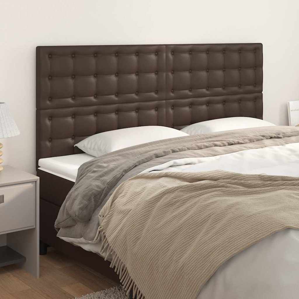 Κεφαλάρι Καφέ 160x5x118/128 εκ. από Συνθετικό Δέρμα