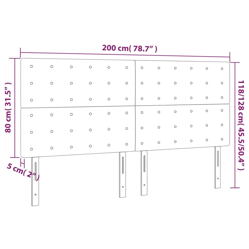 Κεφαλάρι Καφέ 200x5x118/128 εκ. από Συνθετικό Δέρμα