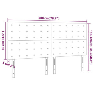 Κεφαλάρι Καφέ 200x5x118/128 εκ. από Συνθετικό Δέρμα