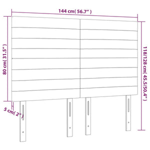Κεφαλάρι Κρεβατιού Σκούρο Γκρι 144x5x118/128 εκ. Ύφασμα - PAKOBAZAAR