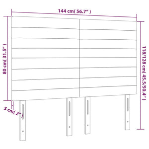 Κεφαλάρι Κρεβατιού Σκούρο Καφέ 144x5x118/128 εκ. Ύφασμα - PAKOBAZAAR