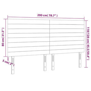 Κεφαλάρι Μαύρο 200x5x118/128 εκ. Ύφασμα - PAKOBAZAAR
