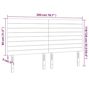 Κεφαλάρι Κρεβατιού Σκούρο Καφέ 200x5x118/128 εκ. Ύφασμα - PAKOBAZAAR