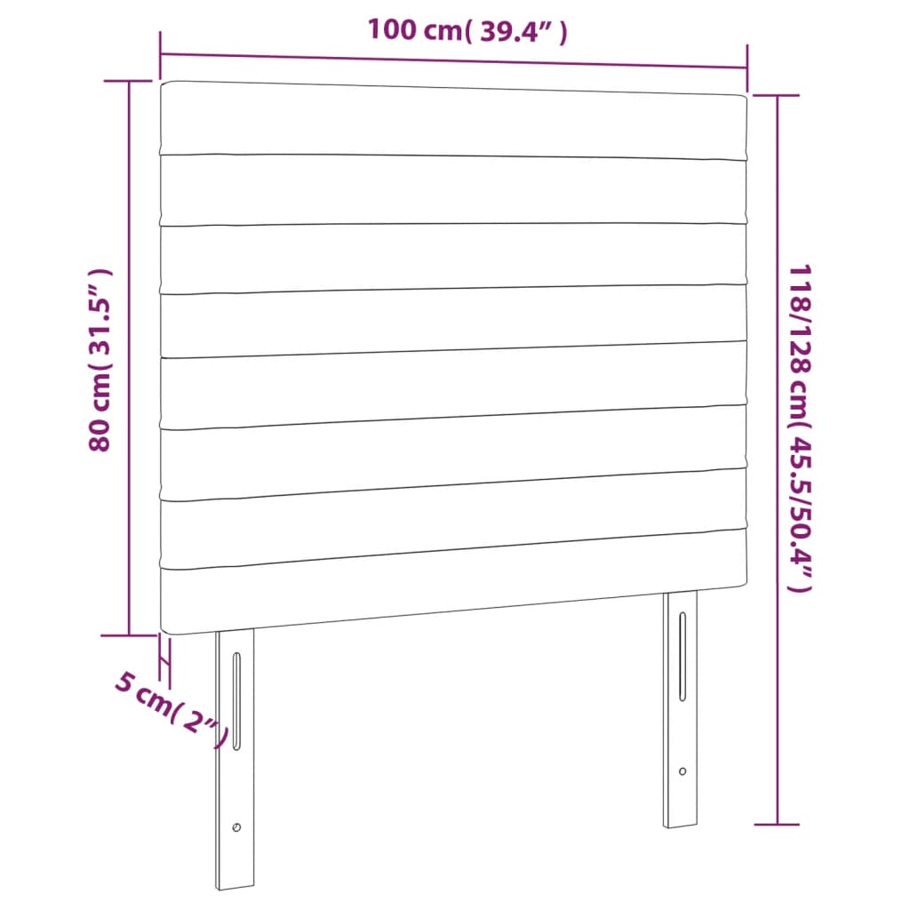 Κεφαλάρι Ανοιχτό Γκρι Βελούδο 100x5x118/128 εκ. - PAKOBAZAAR