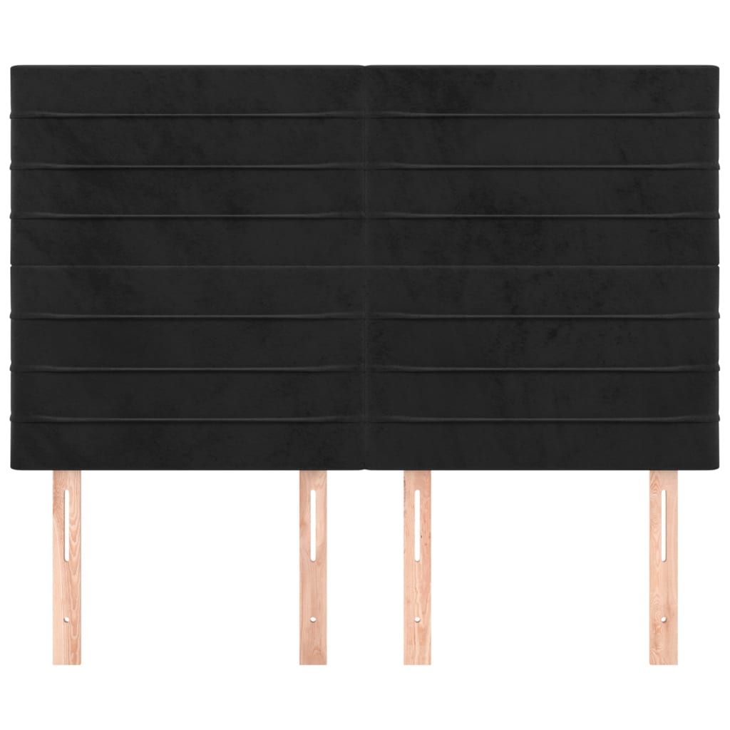 Κεφαλάρι Μαύρο Βελούδινο 144x5x118/128 εκ. - PAKOBAZAAR