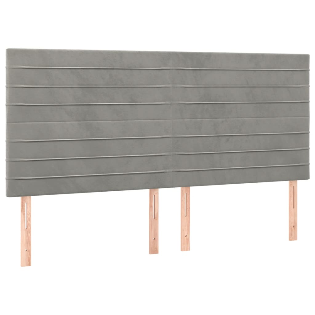 Κεφαλάρι Ανοιχτό Γκρι 180x5x118/128 εκ. Βελούδο - PAKOBAZAAR