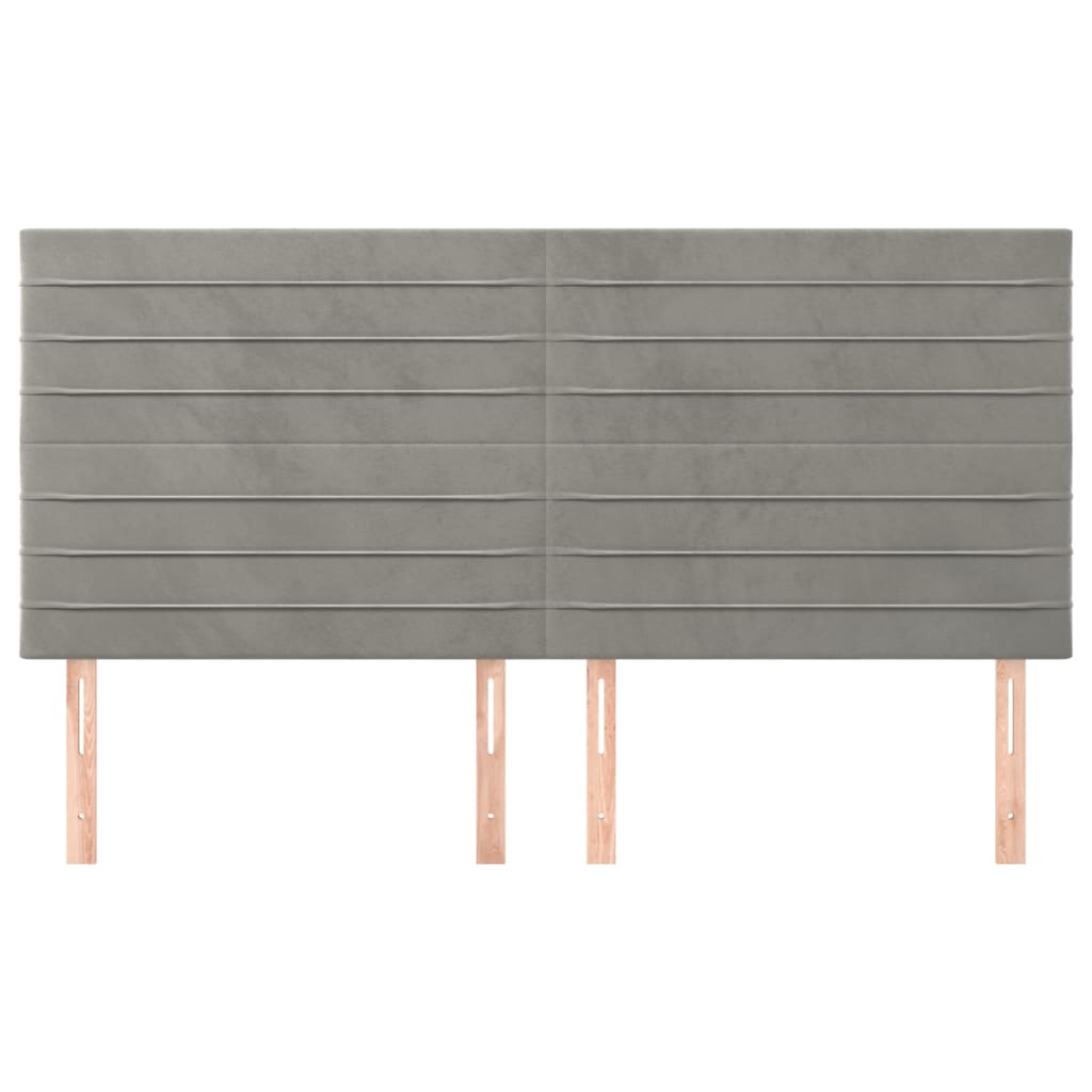 Κεφαλάρι Ανοιχτό Γκρι 180x5x118/128 εκ. Βελούδο - PAKOBAZAAR