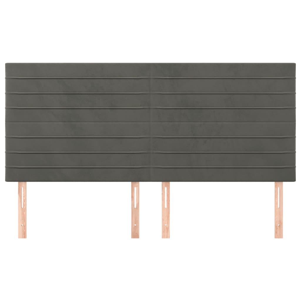 Κεφαλάρι Σκούρο Γκρι Βελούδινο 180x5x118/128 εκ. - Pakobazaar