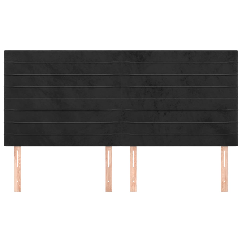 Κεφαλάρι Μαύρο Βελούδινο 180x5x118/128 εκ. - PAKOBAZAAR