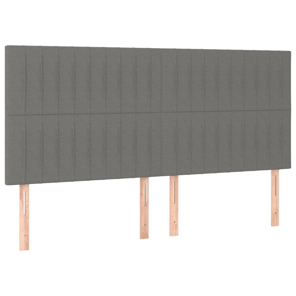 Κεφαλάρι Κρεβατιού Σκούρο Γκρι 160x5x118/128 εκ. Ύφασμα - PAKOBAZAAR