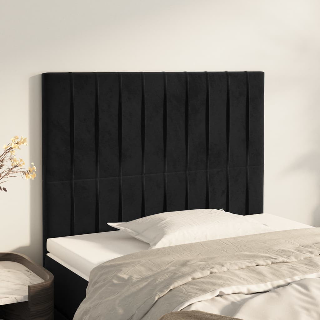 Κεφαλάρι Μαύρο Βελούδινο 100x5x118/128 εκ. - PAKOBAZAAR