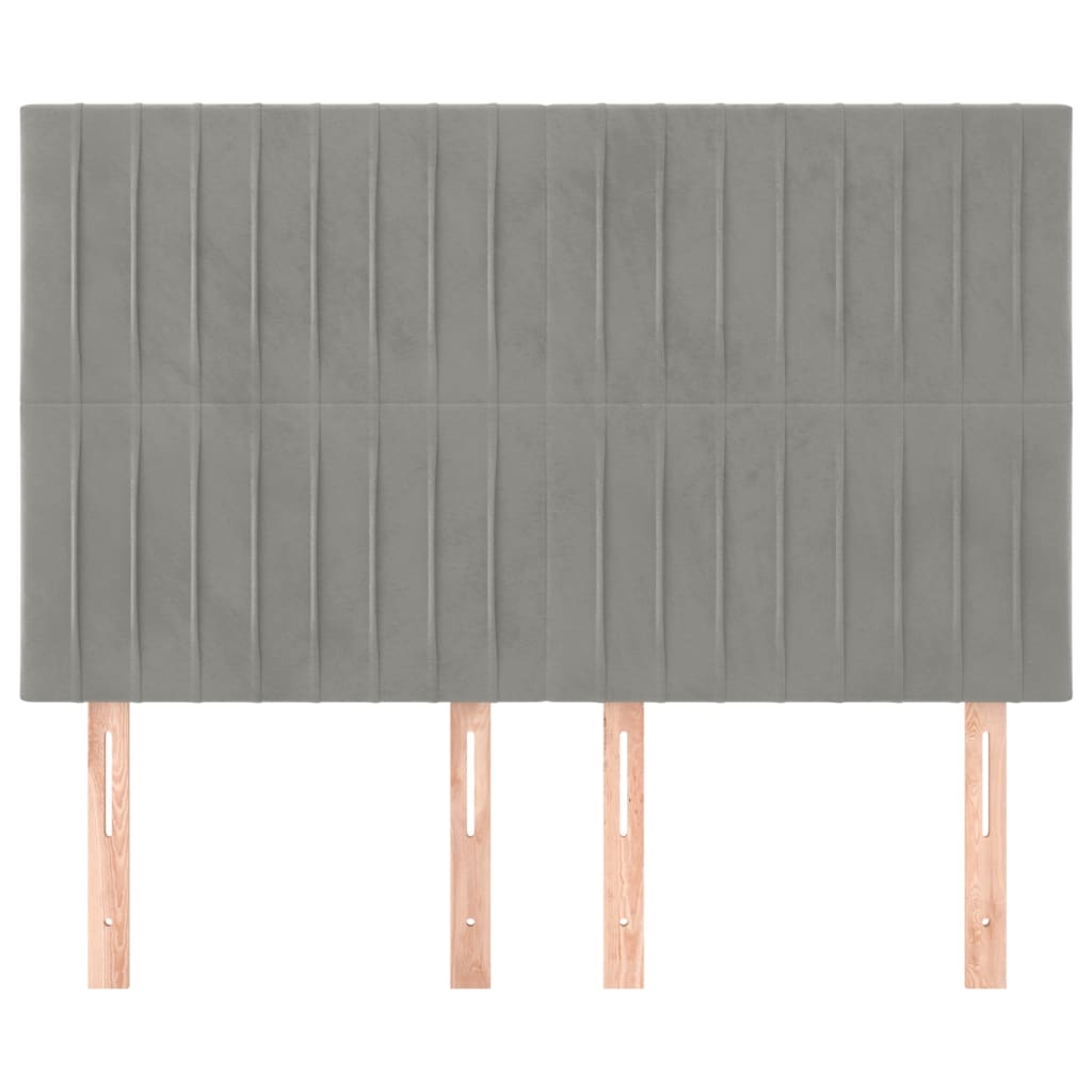 Κεφαλάρι Ανοιχτό Γκρι Βελούδο 144x5x118/128 εκ. - PAKOBAZAAR