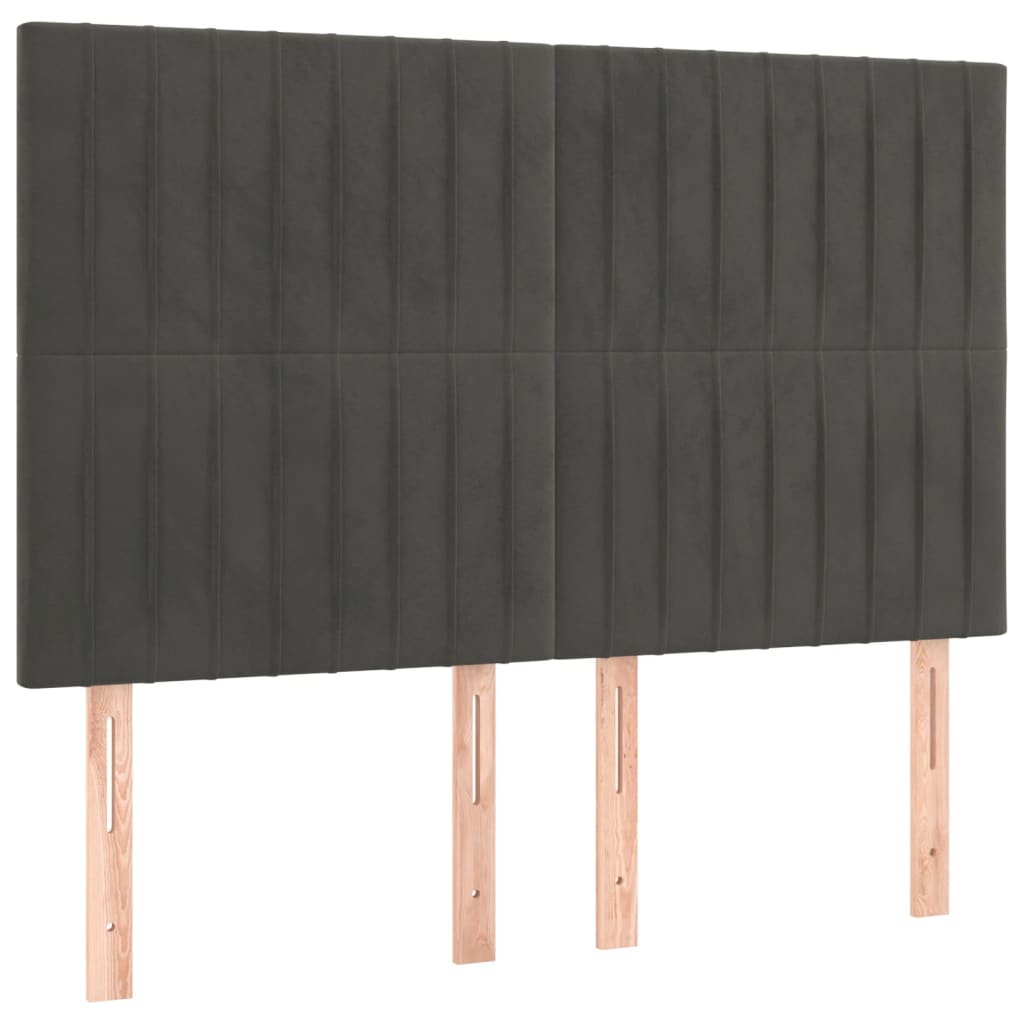Κεφαλάρι Σκούρο Γκρι Βελούδινο 144x5x118/128 εκ. - PAKOBAZAAR