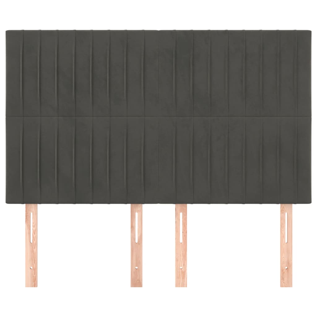 Κεφαλάρι Σκούρο Γκρι Βελούδινο 144x5x118/128 εκ. - PAKOBAZAAR