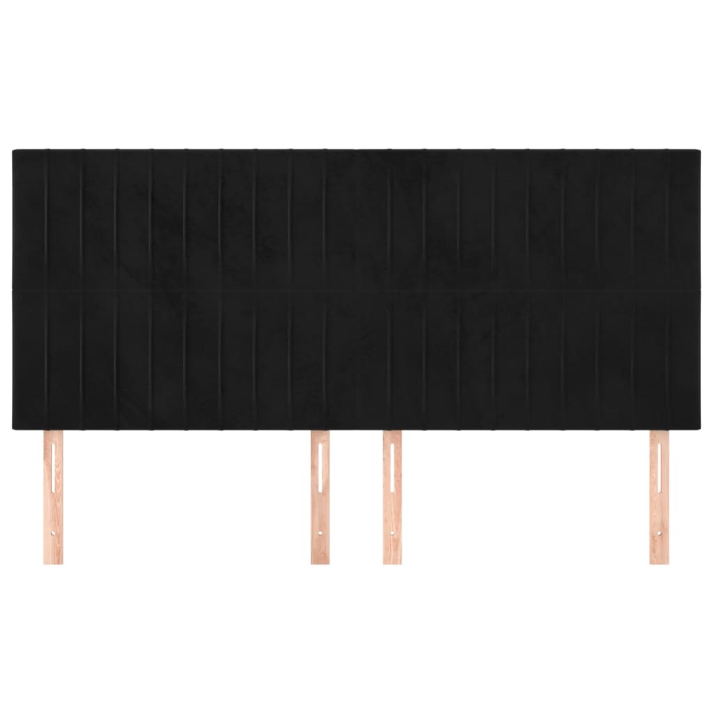 Κεφαλάρι Μαύρο Βελούδινο 160x5x118/128 εκ. - PAKOBAZAAR