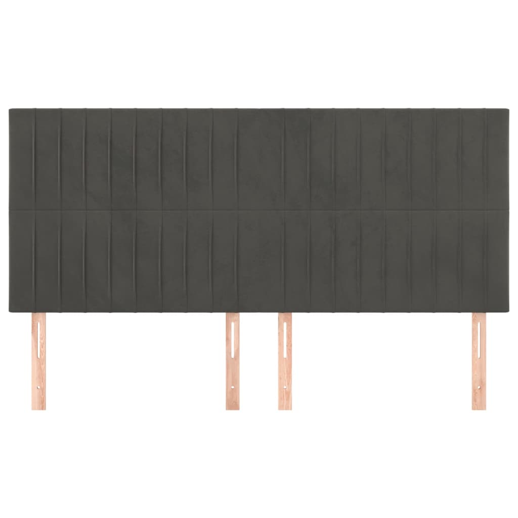 Κεφαλάρι Σκούρο Γκρι Βελούδινο 180x5x118/128 εκ. - PAKOBAZAAR