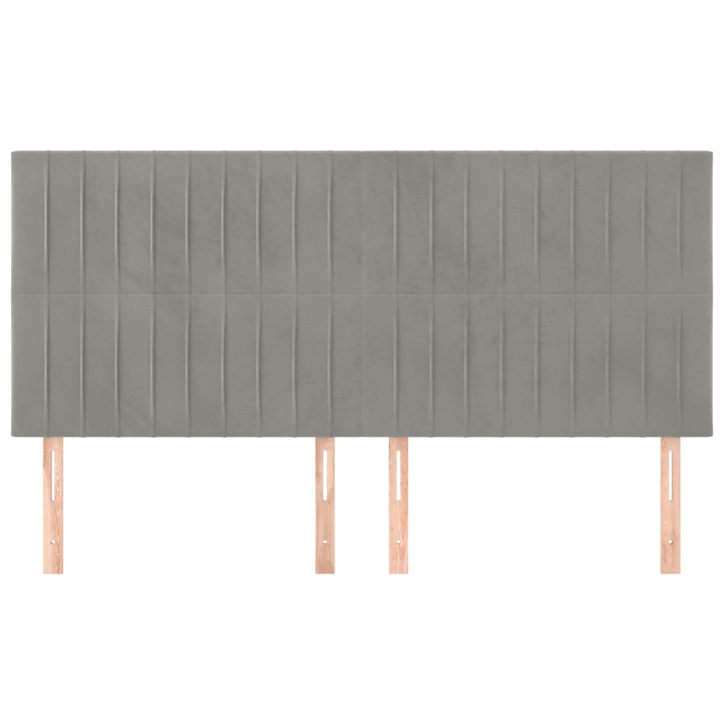 Κεφαλάρι Ανοιχτό Γκρι 200x5x118/128 εκ. Βελούδο - PAKOBAZAAR