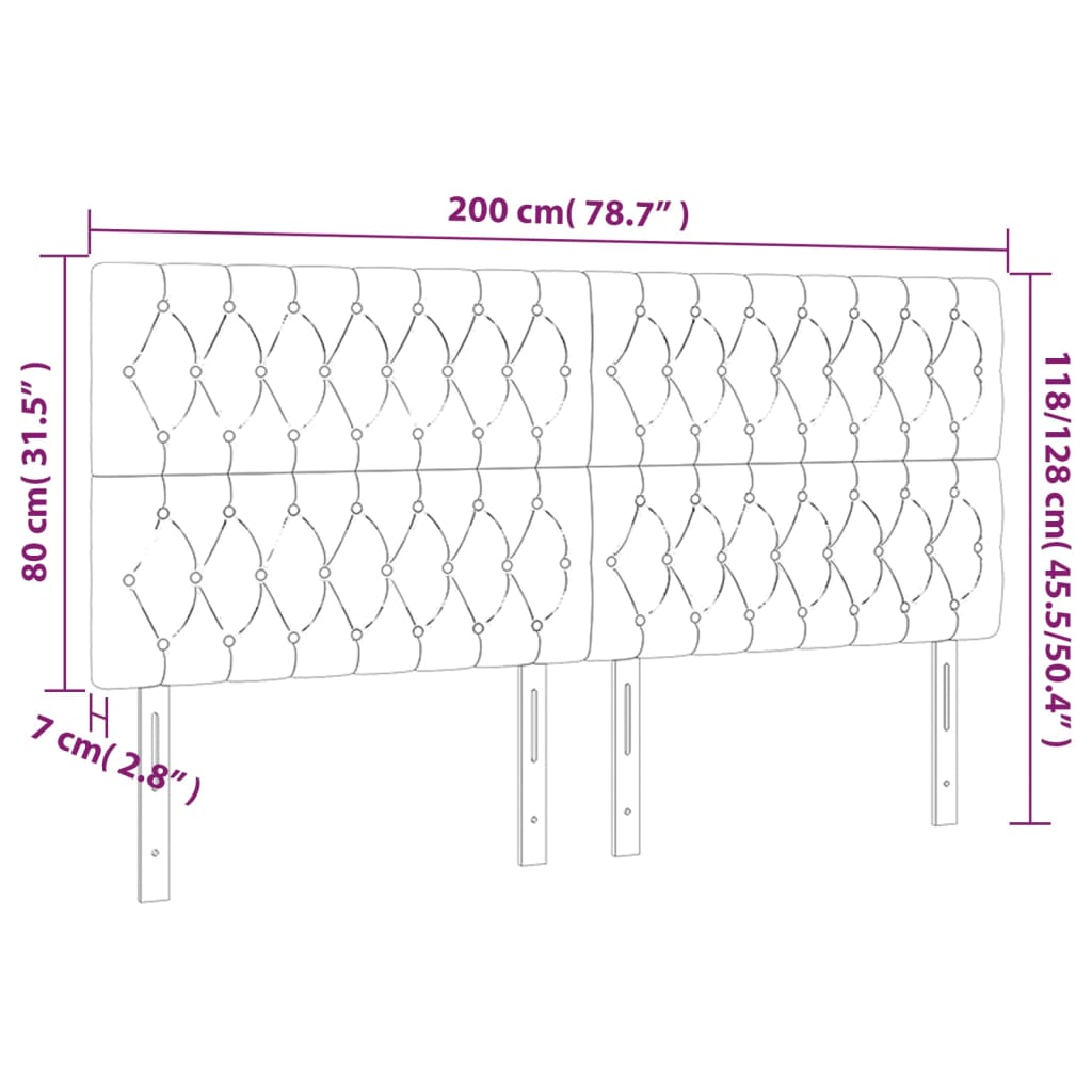 Κεφαλάρι Κρεβατιού Πράσινο 200x7x118/128 εκ. Ύφασμα