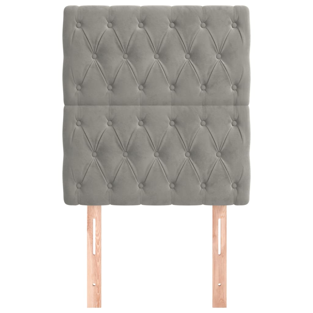 Κεφαλάρι Ανοιχτό Γκρι 80x7x118/128 εκ. Βελούδο - PAKOBAZAAR