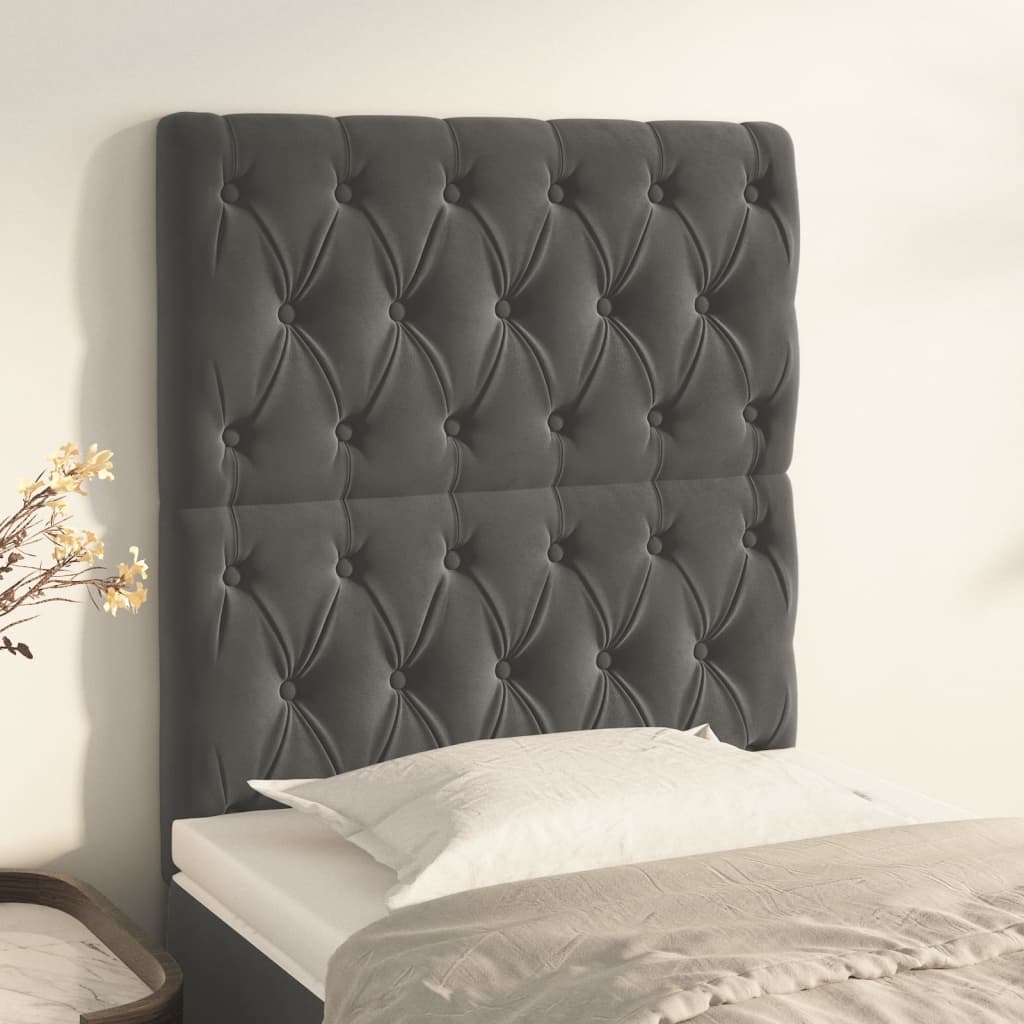 Κεφαλάρι Σκούρο Γκρι Βελούδινο 80x7x118/128 εκ. - PAKOBAZAAR