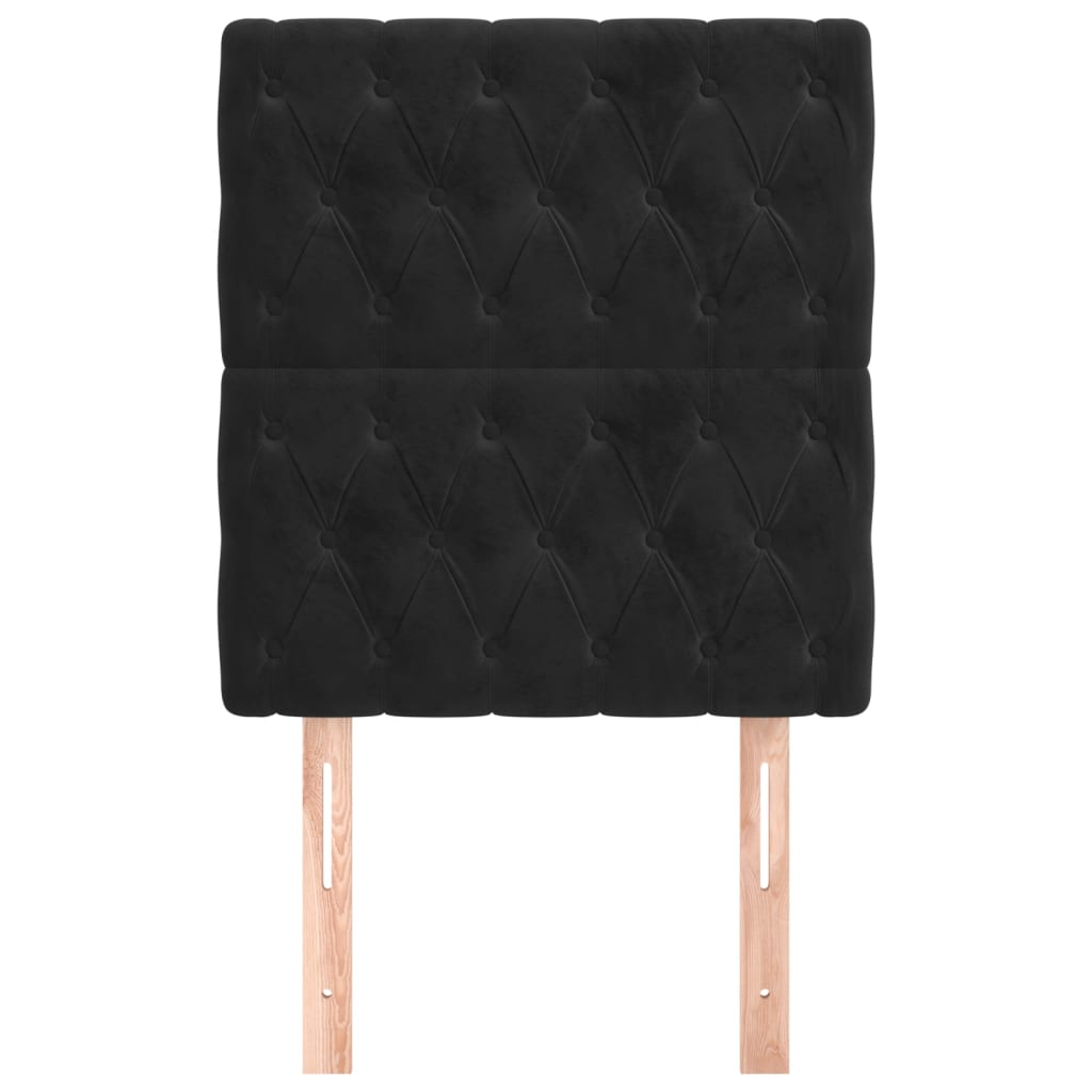 Κεφαλάρι Μαύρο Βελούδινο 80x7x118/128 εκ. - PAKOBAZAAR