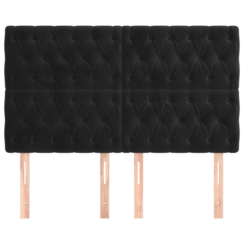 Κεφαλάρι Μαύρο Βελούδινο 144x7x118/128 εκ. - PAKOBAZAAR