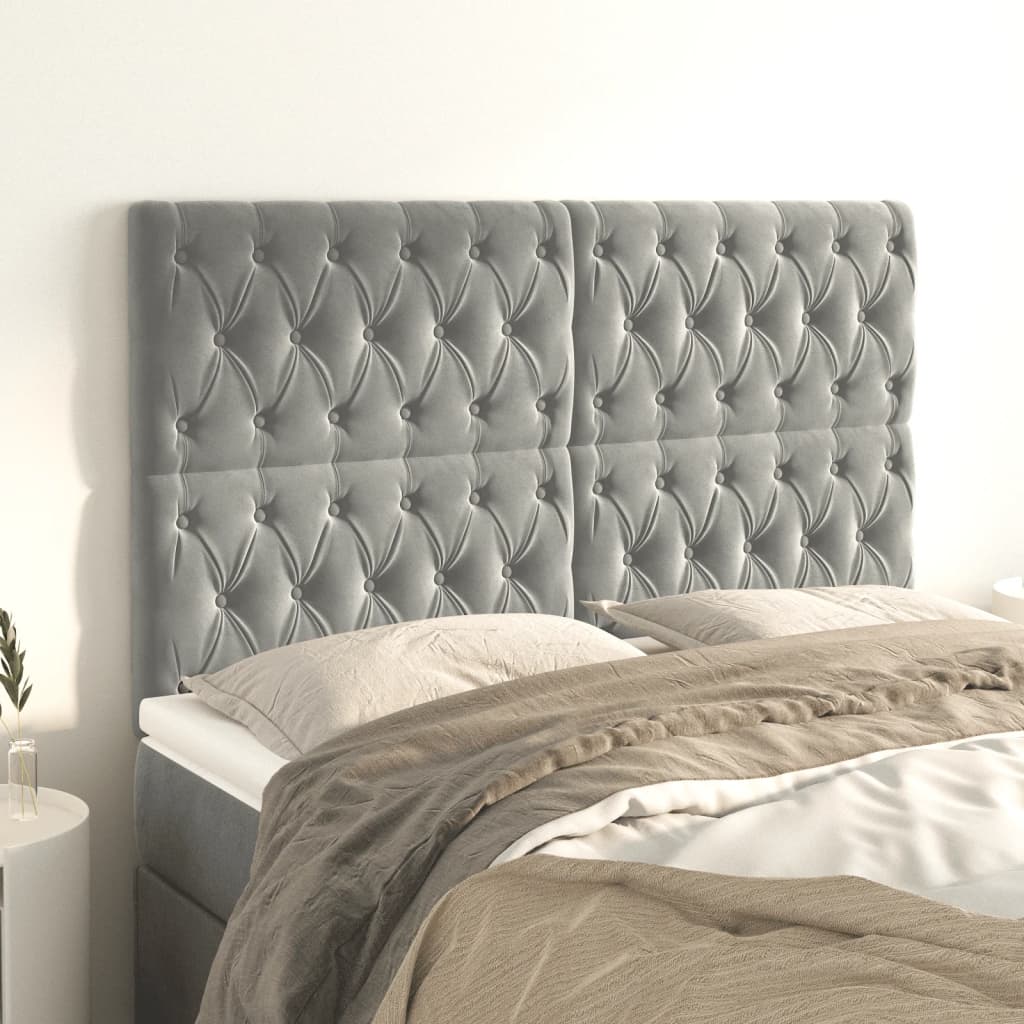 Κεφαλάρι Ανοιχτό Γκρι 160x7x118/128 εκ. Βελούδο - PAKOBAZAAR