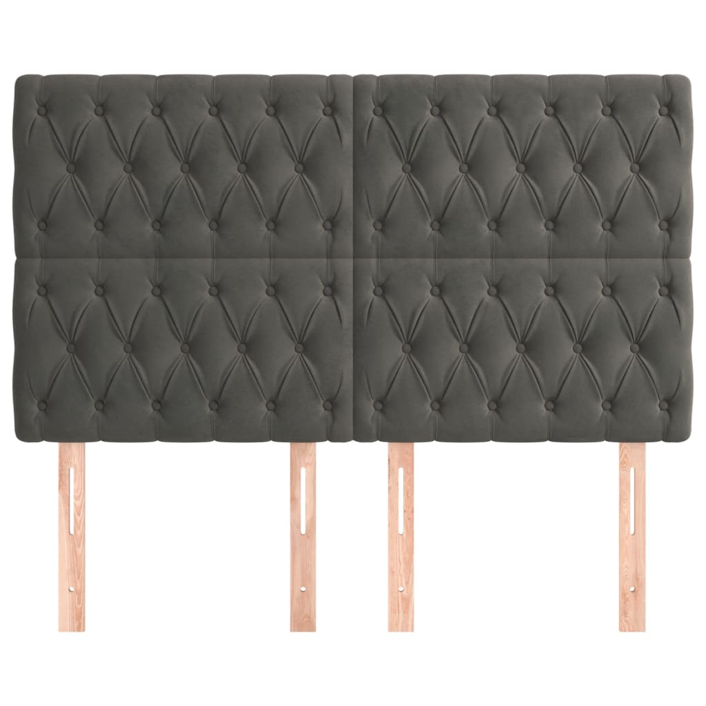 Κεφαλάρι Σκούρο Γκρι Βελούδινο 160x7x118/128 εκ. - PAKOBAZAAR