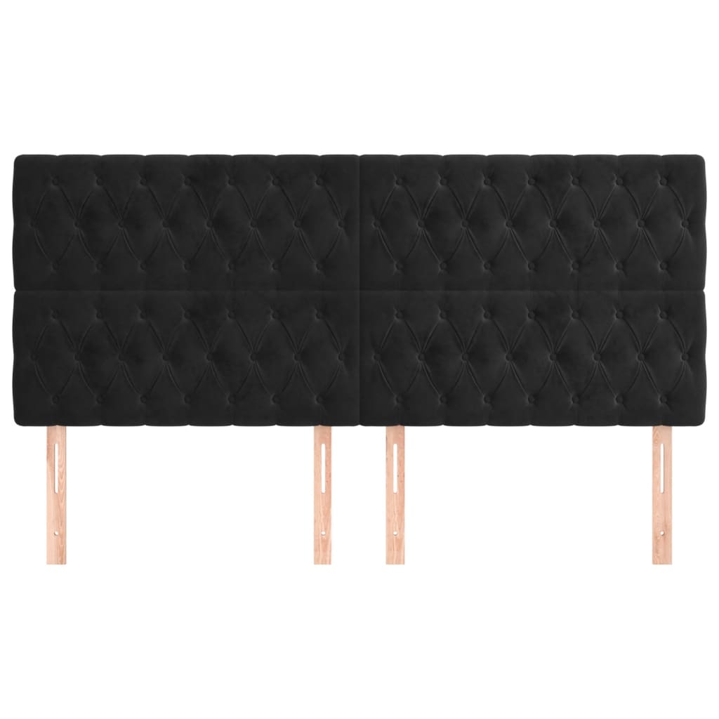 Κεφαλάρι Μαύρο Βελούδινο 200x7x118/128 εκ. - PAKOBAZAAR