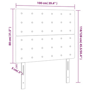 Κεφαλάρι Κρεβατιού Σκούρο Καφέ 100x5x118/128 εκ. Ύφασμα - PAKOBAZAAR