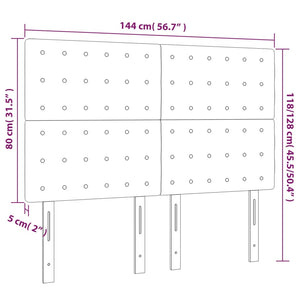 Κεφαλάρι Κρεβατιού Σκούρο Γκρι 144x5x118/128 εκ. Ύφασμα - PAKOBAZAAR