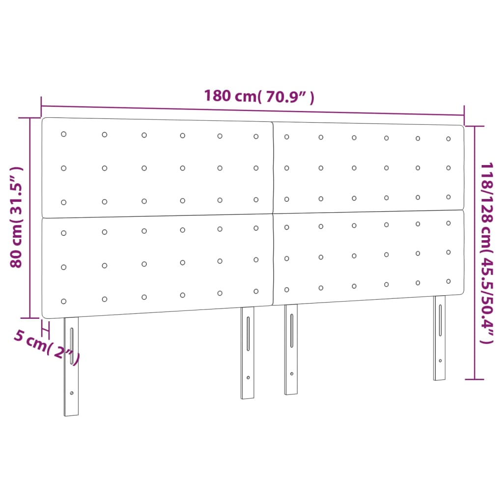 Κεφαλάρι Πράσινο 180x5x118/128 εκ. Ύφασμα