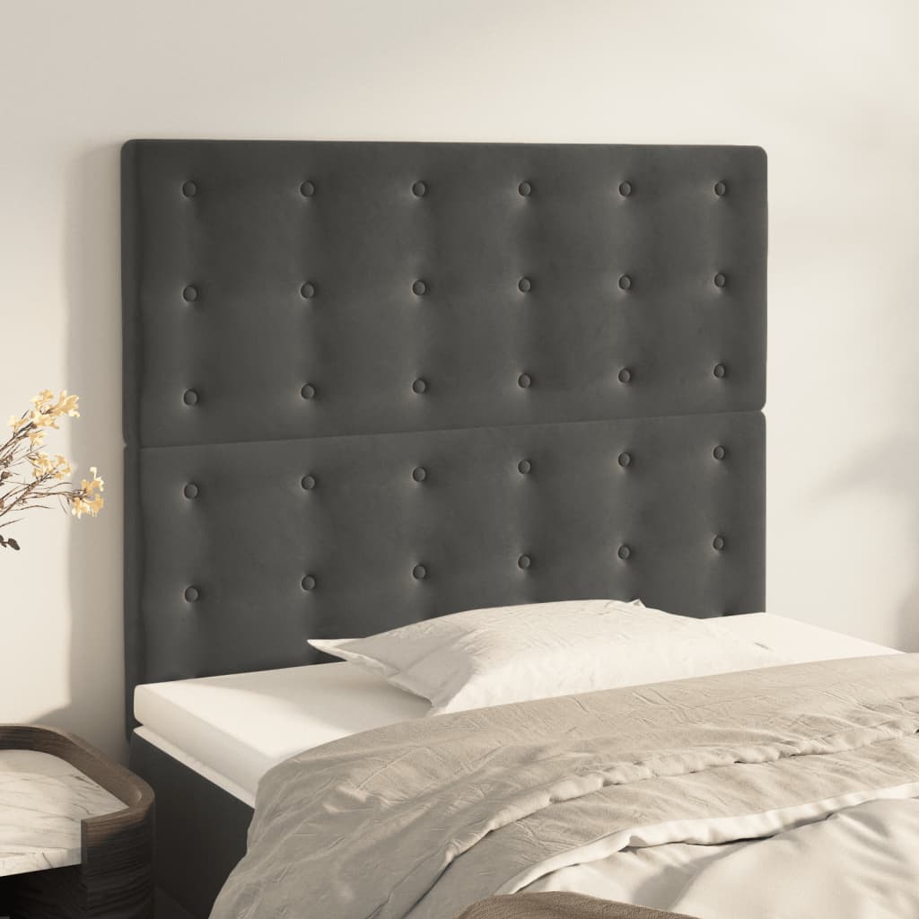 Κεφαλάρι Σκούρο Γκρι Βελούδινο 90x5x118/128 εκ. - PAKOBAZAAR