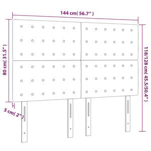 Κεφαλάρι Ανοιχτό Γκρι Βελούδο 144x5x118/128 εκ. - Pakobazaar