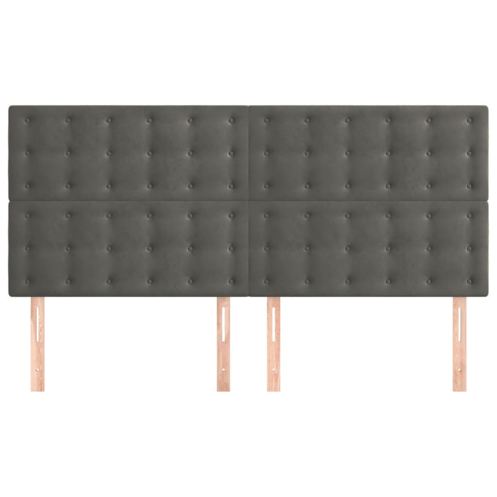 Κεφαλάρι Σκούρο Γκρι Βελούδινο 160x5x118/128 εκ. - PAKOBAZAAR