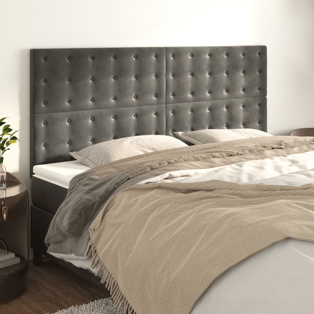 Κεφαλάρι Σκούρο Γκρι Βελούδινο 160x5x118/128 εκ. - PAKOBAZAAR