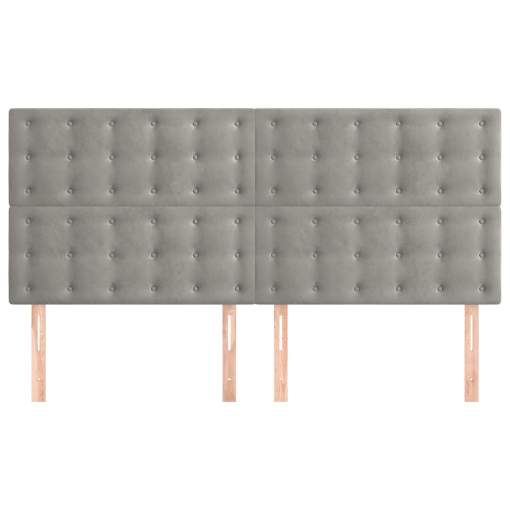 Κεφαλάρι Ανοιχτό Γκρι 180x5x118/128 εκ. Βελούδο - PAKOBAZAAR
