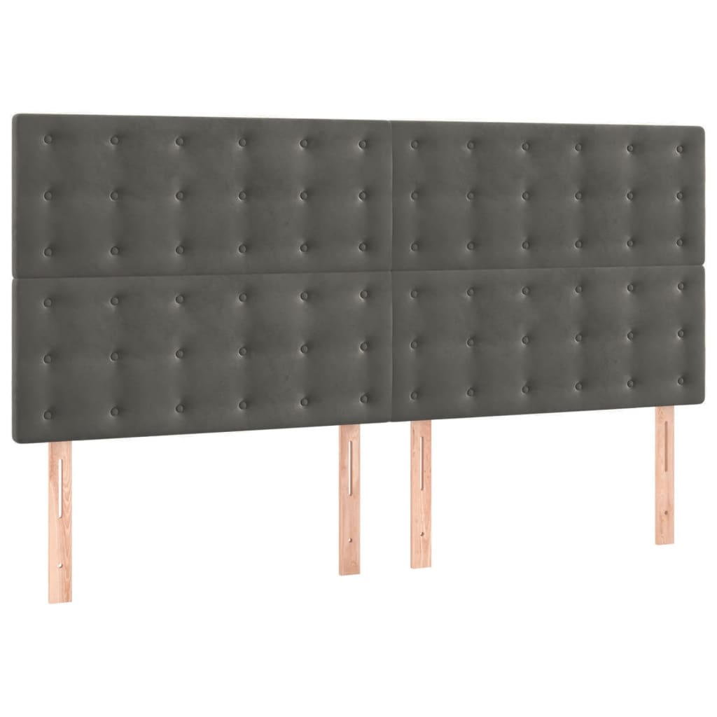 Κεφαλάρι Σκούρο Γκρι Βελούδινο 180x5x118/128 εκ. - PAKOBAZAAR